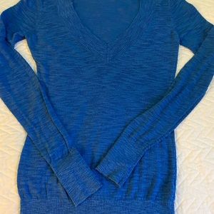 Express light blue deep v sexy sweater Size S